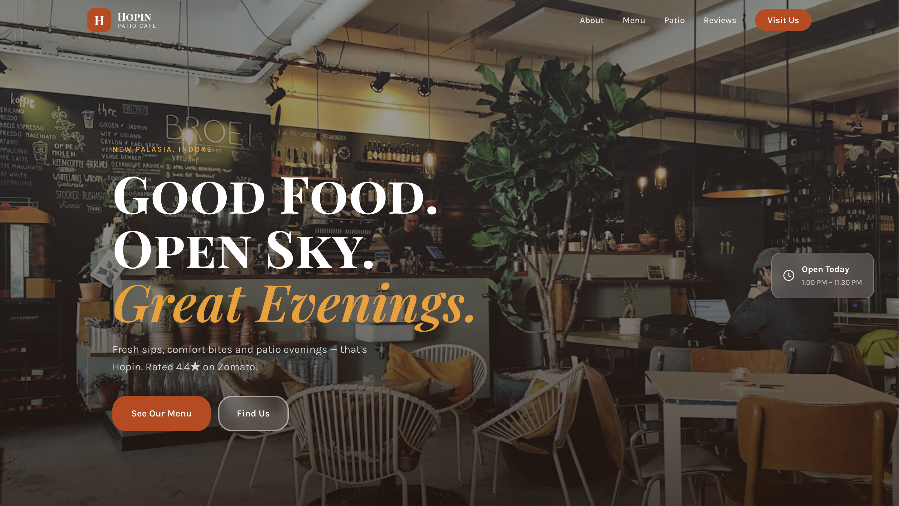 Hopin Patio — premium cafe